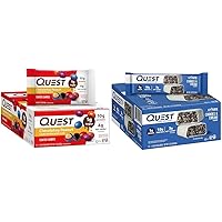 Quest Nutrition Chocolatey Peanut Coated Candies 12 Count and Cookies & Cream Hero Protein Bar 12 Count Bundle
