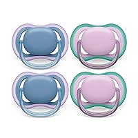 Philips Avent Ultra Air Pacifier - 4 x Light, Breathable Baby Pacifiers for Babies Aged 6-18 Months, BPA Free with Sterilizer Carry Case, SCF085/54