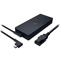 Razer 280W GaN Power Adapter + Power Cord Pack: for Razer Blade 16 (RTX 4060, RTX 4070) Laptops, Blade 17 (RTX 3080 Ti), and Blade 18 (RTX 4060, RTX 4070) Laptops - Compact Design - Braided Cable