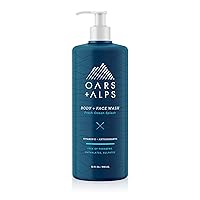 Oars + Alps Mens Moisturizing Body and Face Wash, Skin Care Infused with Vitamin E and Antioxidants, Sulfate Free, Fresh Ocean Splash 32oz
