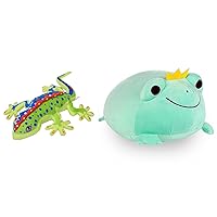 CAZOYEE Cute Frog Plush Snuggly Hugging Pillow and Realistic Lizard Stuffed Animal, Adorable Plushie Toy Gift for Kids Toddlers Children Girls Boys Baby, Cuddly Plush Toy Decoration…