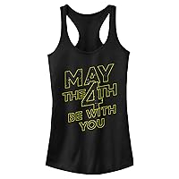 STAR WARS Junior's May The 4th Be with You Stars Racerback Tank Top