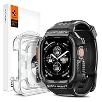 Spigen Tempered Glass Screen Protector [GlasTR EZ FIT] and Rugged Armor Pro designed for Apple Watch Ultra 2 (49mm) / Ultra (49mm)