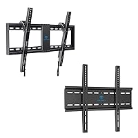 PERLESMITH UL Listed TV Mount for 37-82 inch TV Fits 16”- 24” Wood Stud with Loading 132 lbs & Max VESA 600x400mm, PSLTK1, Fixed TV Wall Mount for 26-60 inch TVs up to 115lb Max VESA 400x400mm PSML1