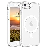 GUAGUA for iPhone SE 2022/2020 Case, Magnetic Phone Case for iPhone 7/8, Compatible with MagSafe Translucent Matte Skin Feeling Shockproof Phone Case iPhone SE 3rd/2nd 4.7'' for Men Women Gifts, White