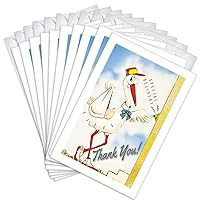 Baby Gifts Thank You Notes, Bulk Baby Shower Thank You Cards, Baby Thank You Cards for Girl/Boy, Stork l Pack of 10 Cards with Envelopes