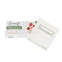 100% Compostable Food Storage Bags [Quart 100 Pack] Eco-Friendly Freezer Bags, Resealable Bags, Heavy-Duty, Reusable, Off-White by Earth's Natural Alternative