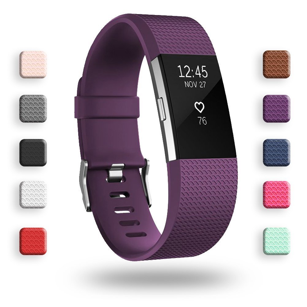 POY Replacement Bands Compatible for Fitbit Charge 2, Classic & Special Edition Adjustable Sport Wristbands