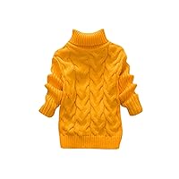 Toddler Baby Boys Girls Cable Knit Turtleneck Sweater Fall Winter Warm Pullover Jumper Basic Tops Coat Clothes