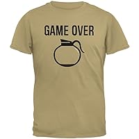 Coffee Game Over Tan Adult T-Shirt - 2X-Large