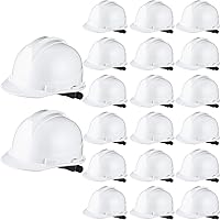 20 Pcs 4 Pt. Suspension Hard Hat Bulk Safety Helmets Adjustable Ratchet Hard Hats with Cotton Brow Pad Ratchet Cap Style ABS Construction Hard Hats for Men Women Work Head Protection