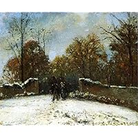 20 Oil Paintings entering the forest of marly snow effect Camille Pissarro scenery Art Decor on Canvas - Famous Works 01, 50-$2000 Hand Painted by Art Academies' Teachers