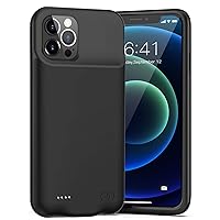 Battery Case for iPhone 12/12 Pro, [Upgraded] 7000mAh Rechargeable Portable Charging Case for iPhone 12/12 Pro (6.1 inch) Extended Battery Pack Protective Charger Case (Black)