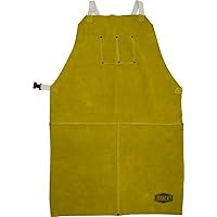 7010 Split Cowhide Leather Bib Apron - Heat Resistant Safety Wear in Golden Yellow for Welding. Safety Apparel