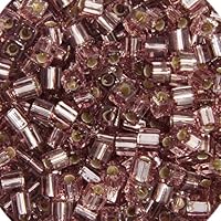 Miyuki Square (Cube) 3mm Amethyst Smoky Transparent Silver Lined 100Grams of Japanese Glass Beads