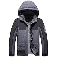 Raincoats For Adults Men Waterproof Ski Snowboard Jacket Winter Snow Coat Thicken Fleece Lined Hooded Rain Jacket