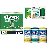 Expressions Soothing Lotion Facial Tissues with Flonase Allergy Relief Nasal Spray with Clorox Disinfecting Wipes Value Pack