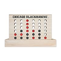 Rico Industries NHL Wooden 4 in a Row Board Game Line up 4 Game Travel Board Games for Kids and Adults