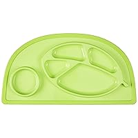 Infantino All-in-One Lil’ Foodie Tray - Green - BPA-Free, Food-Grade, Divided Food & Sippy Cup Sections - Dishwasher-Safe - for Babies & Toddlers 4M+