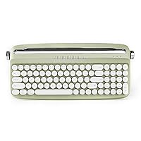 YUNZII Upgraded Wireless Keyboard, Typewriter Keyboard and Integrated Stand, USB-C/Bluetooth Keyboard with Cute Round Keycaps for Multi Device and Knob Control for Win/Mac(B309, Sweet Mint)…