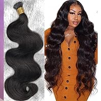 Body Wave I Tip 100% Human Hair Extensions Bundles Microlinks Hair Extensions Wavy 100 strands 70g itip Hair for Black Woman Natural Color (100 Strands 1Bundle, 10inch)
