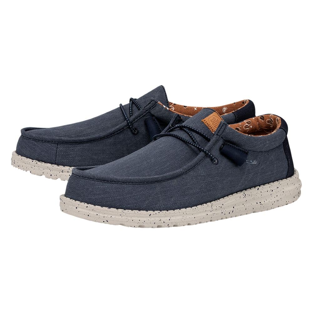 Hey Dude Men's Wally Canvas | Men's Loafers | Men's Slip On Shoes | Comfortable & Light-Weight