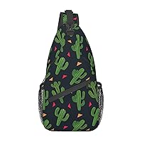 Cactus Art Sling Bag Crossbody Backpack Sling Backpack Shoulder Bag For Women Men Cycling Hiking Travel