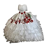 2024 Unique Designer Red Green Embroidery Ball Gown Boho Wedding Quinceanera Dresses Ball Gown Lace Ruffles