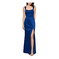 Xscape Womens Satin Straight Neck Formal Dress