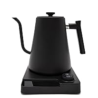 Electric Kettle - Precise Pour Gooseneck Spout, Custom ±1℉ Temperature Control, Quick Hot Water Boiler, Ideal Pour Over Coffee & Tea Brewing, 100% Stainless Steel Inner Pot, Black, 1L
