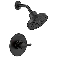 Delta Faucet Nicoli 14 Series Single-Handle Shower Faucet, Shower Trim Kit with 5-Spray H2Okinetic Shower Head, Matte Black 142749-BL (Shower Valve Included)