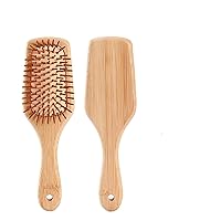 Wooden Bristle Paddle Hair Brush Large Flat Natural Wood Handle Hairbrush For Men Women With Thick Curly Wavy Long Hair 1Pcs