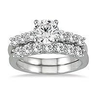 AGS Certified 1 7/8 Carat Diamond Bridal Set in 14K White Gold (H-I Color, I1-I2 Clarity)