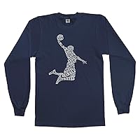 Threadrock Big Boys' Basketball Player Typography Youth Long Sleeve T-Shirt