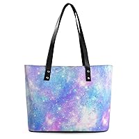 Womens Handbag Galaxy Star Print Leather Tote Bag Top Handle Satchel Bags For Lady