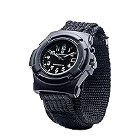 Smith & Wesson Lawman Men's Watch, 3ATM, Glowing Hands, Back Glow, Black Face and Nylon Strap, 40mm, Christmas Gift