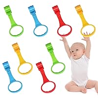 Baby Pull Up Rings 8Pcs, 4 Colors Baby Pull Up Bar Baby Playpen Accessories Playpen Pull Up Rings