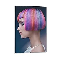 Hair Salon Posters Barber Store Posters Hair Dyeing And Perming Hair Design Posters Canvas Painting Wall Art Poster for Bedroom Living Room Decor 12x18inch(30x45cm)