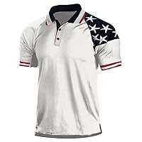 Men's Short Sleeve Zipper Polo Shirts Retro 1776 Regular Fit 4th of July Patriotic Shirt Golf Tennis Muscle Shirt