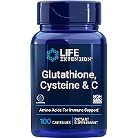 Life Extension Glutathione, Cysteine & C – Powerful Antioxidants to Support Liver Health – Gluten-Free – Non-GMO – 100 Capsules