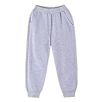 Unisex Baby Toddler Boys Girls Solid Cotton Elastic Waist Autumn Winter Pants Casual Active Sweatpants 1-10 Years