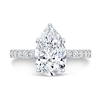 Shree Diamond 3.50 CT Pear Infinity Accent Engagement Ring Wedding Eternity Band Solitaire Silver Jewelry Halo Anniversary Praise Ring Gift