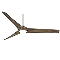 MINKA-AIRE F847L-HBZ/AW Timber 84 Inch Ceiling Fan with Integrated LED Light and DC Motor in Heirloom Bronze Finish and Aged Boardwalk Blades