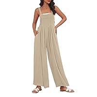 AUTOMET Womens Jumpsuits Overalls Wide Leg Casual Summer Outfits Rompers Jumpers Sleeveless Straps With Pockets 2024
