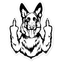 K9 Middle Finger Police Dog German Shepherd Sticker Size 5.5x5.5