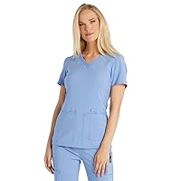 Cherokee iFlex Women Scrubs Top V-Neck Knit Panel CK605