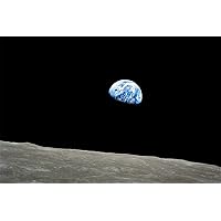 24x36 gallery poster, Earthrise, the first color image of Earth taken by a human from the Moon, during Apollo 8 (1968)
