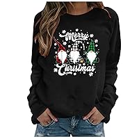 Christmas Funny Santa Claus Pullover Long Sleeve Festival Sweatshirts Round Neck Top 2023 Trendy Basic Clothes