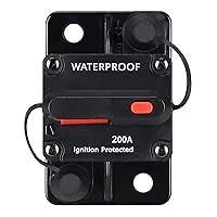 200 AmpWaterproof Circuit Breaker,with Manual Reset,12V-48V DC, for Car Marine Trolling Motors Boat ATV Manual Power Protect for Audio System Fuse