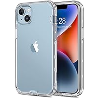 Hython for iPhone 14 Case Clear, Heavy Duty Full-Body Defender Protective Phone Cases Crystal Clear Transparent Hard Shell Hybrid Shockproof/Drop Proof 3-Layer Military Rubber Bumper Cover (Clear)